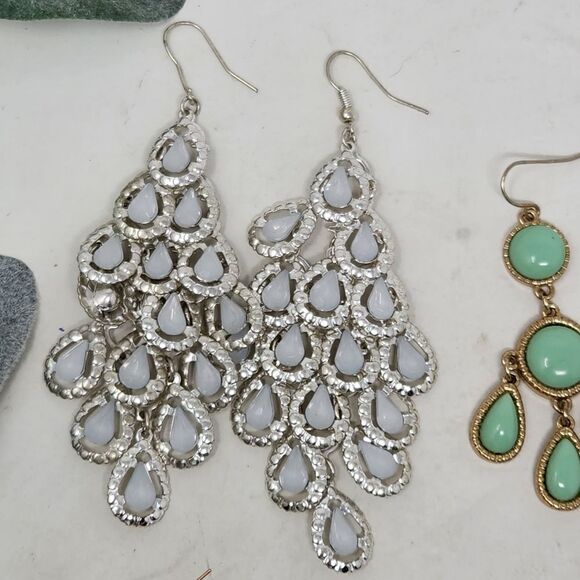 Pastel Rhinestone Drop Dangle Earring Lot AEL35a - Picture 9 of 10